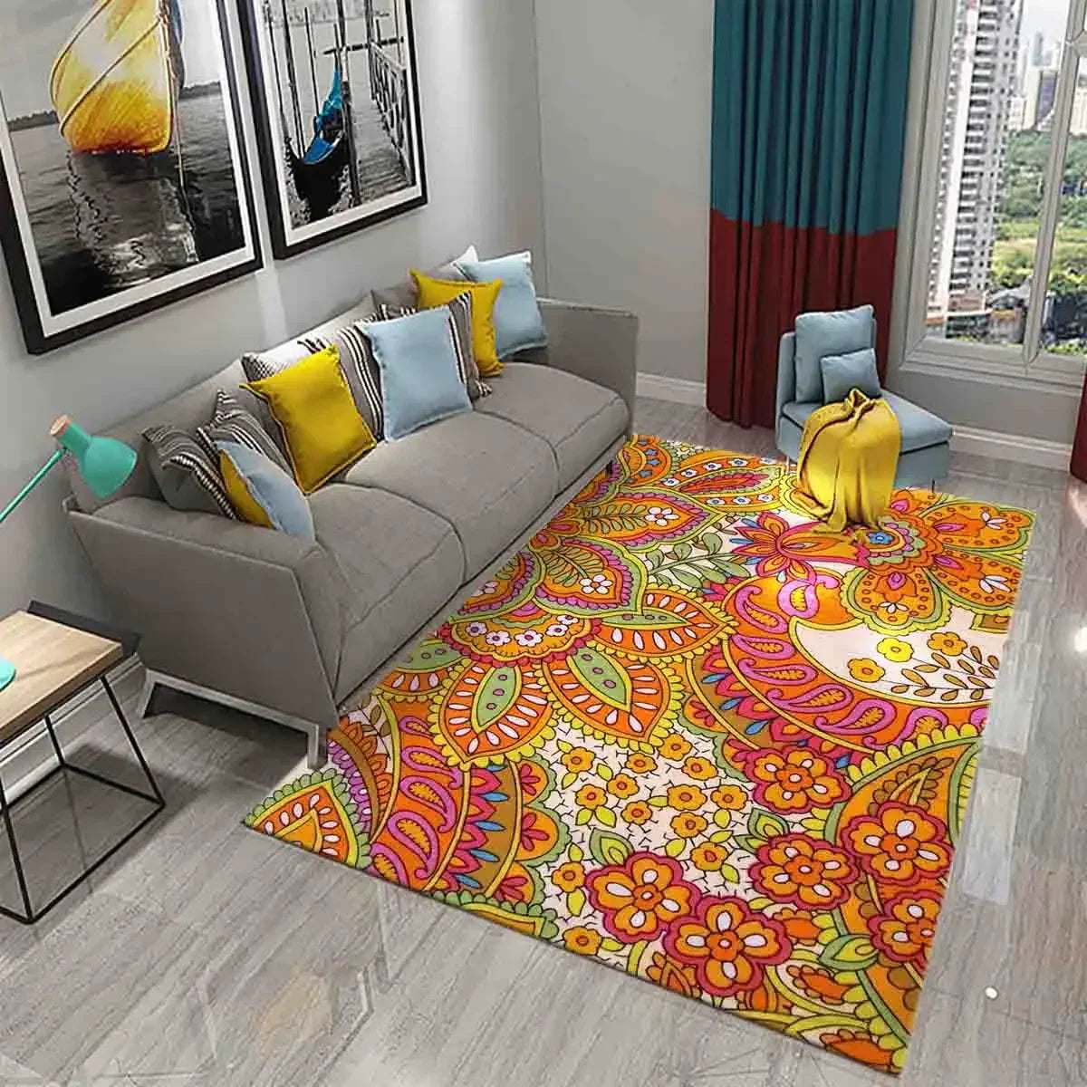 Paisley Flower Tree of Life Indian Culture Rugs for Living Room Bedroom Door Mats Decor Carpets Bathroom Kitchen Non Slip Rugs