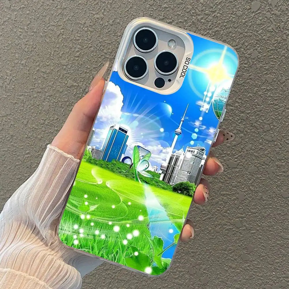 Funda para Móvil Frutiger Aero – "Interfaz Mística de Hi'ilawe" 📱🏞️🐠📟  para iPhone 12 11 13 14 15 16 17 Max Pro Plus X XR XS