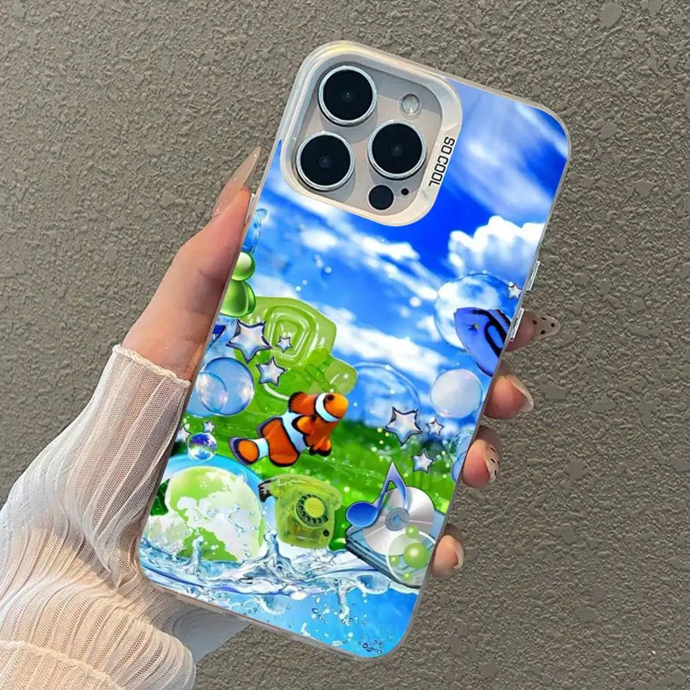 Funda para Móvil Frutiger Aero – "Interfaz Mística de Hi'ilawe" 📱🏞️🐠📟  para iPhone 12 11 13 14 15 16 17 Max Pro Plus X XR XS