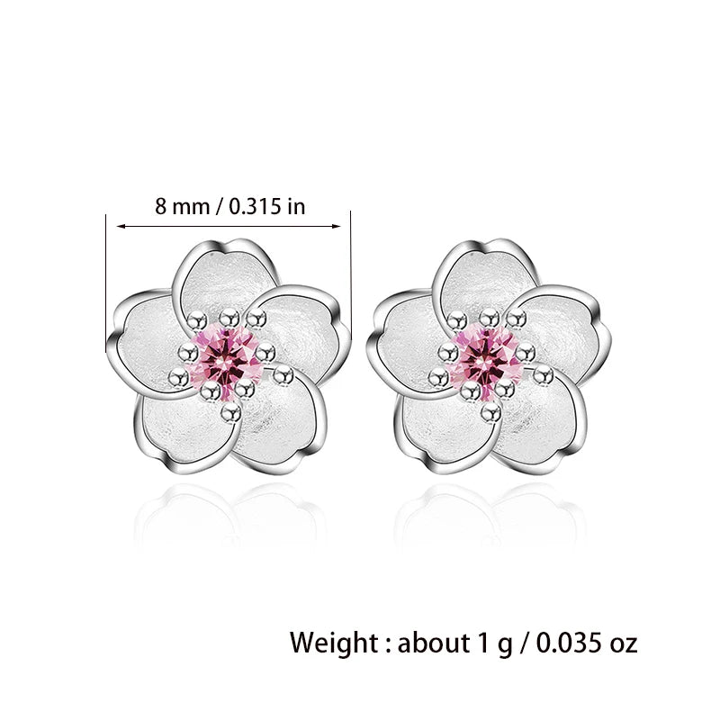 Pendientes de Botón "Flor de Cerezo de Hi'ilawe" 🌸✨