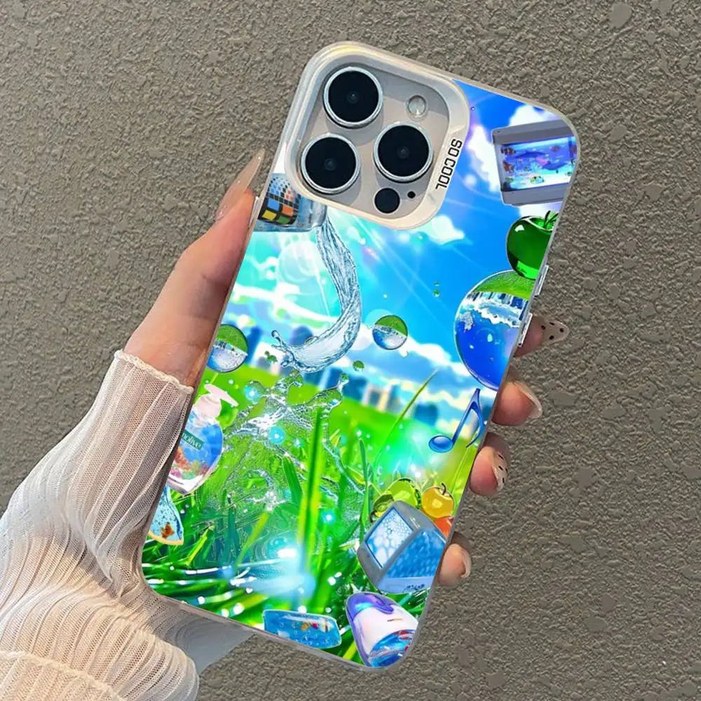 Funda para Móvil Frutiger Aero – "Interfaz Mística de Hi'ilawe" 📱🏞️🐠📟  para iPhone 12 11 13 14 15 16 17 Max Pro Plus X XR XS