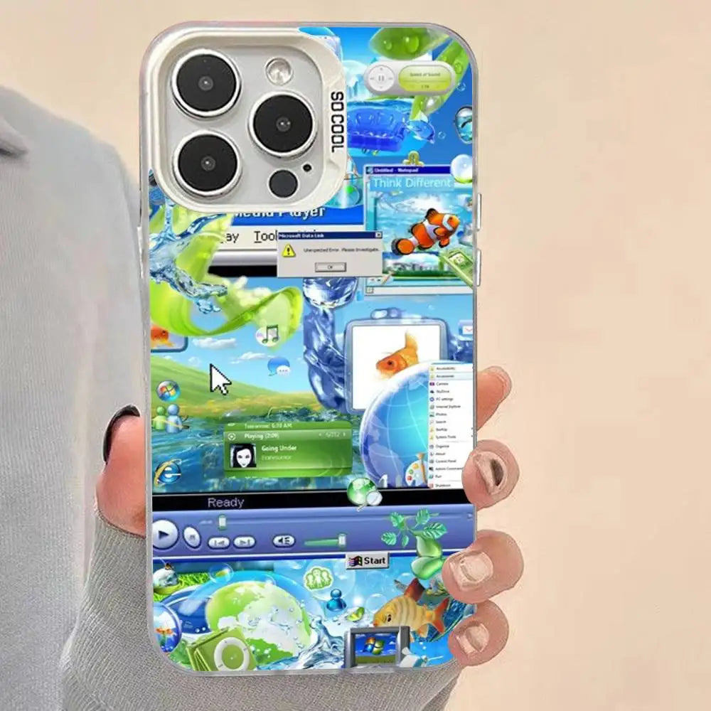 Funda para Móvil Frutiger Aero – "Interfaz Mística de Hi'ilawe" 📱🏞️🐠📟  para iPhone 12 11 13 14 15 16 17 Max Pro Plus X XR XS