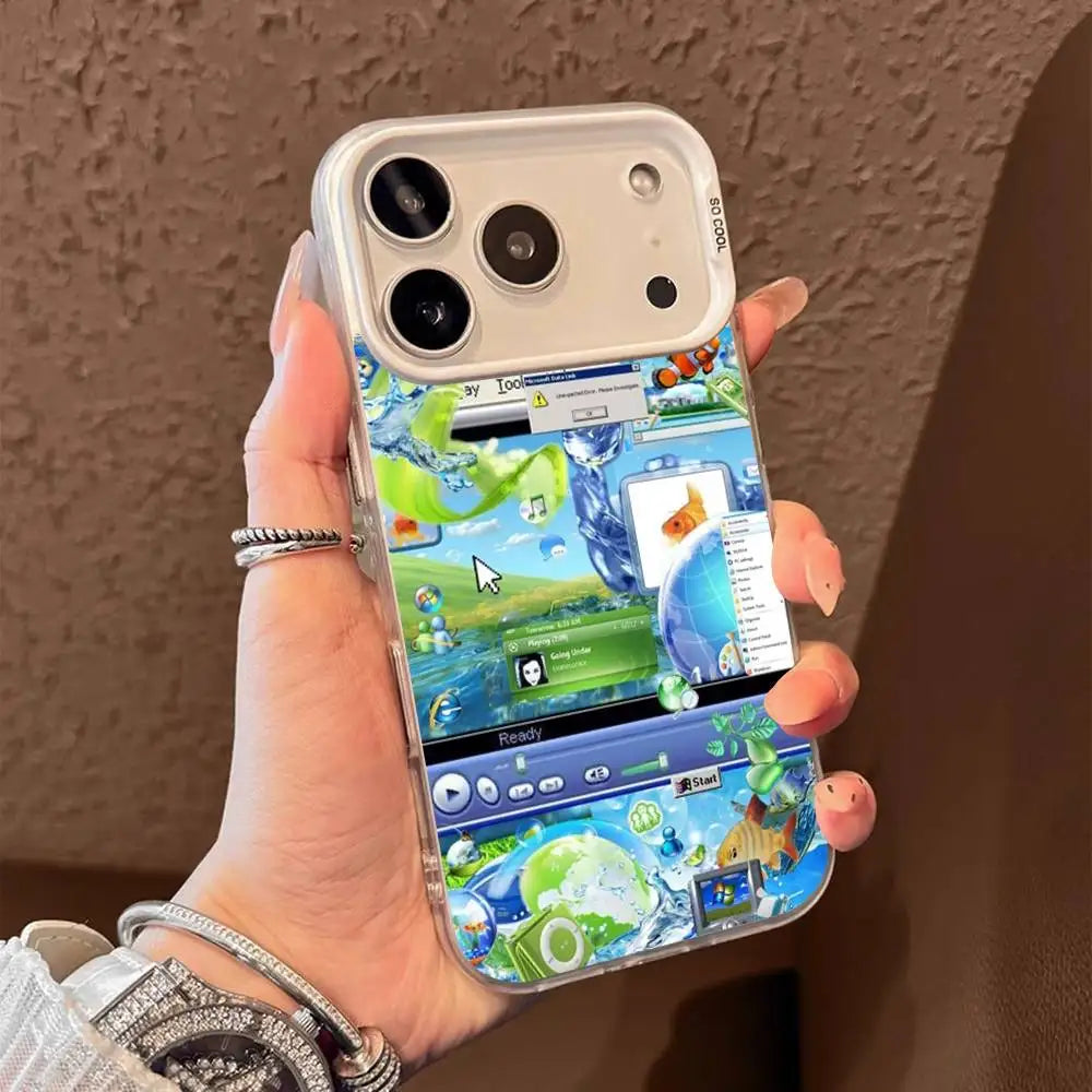 Funda para Móvil Frutiger Aero – "Interfaz Mística de Hi'ilawe" 📱🏞️🐠📟  para iPhone 12 11 13 14 15 16 17 Max Pro Plus X XR XS