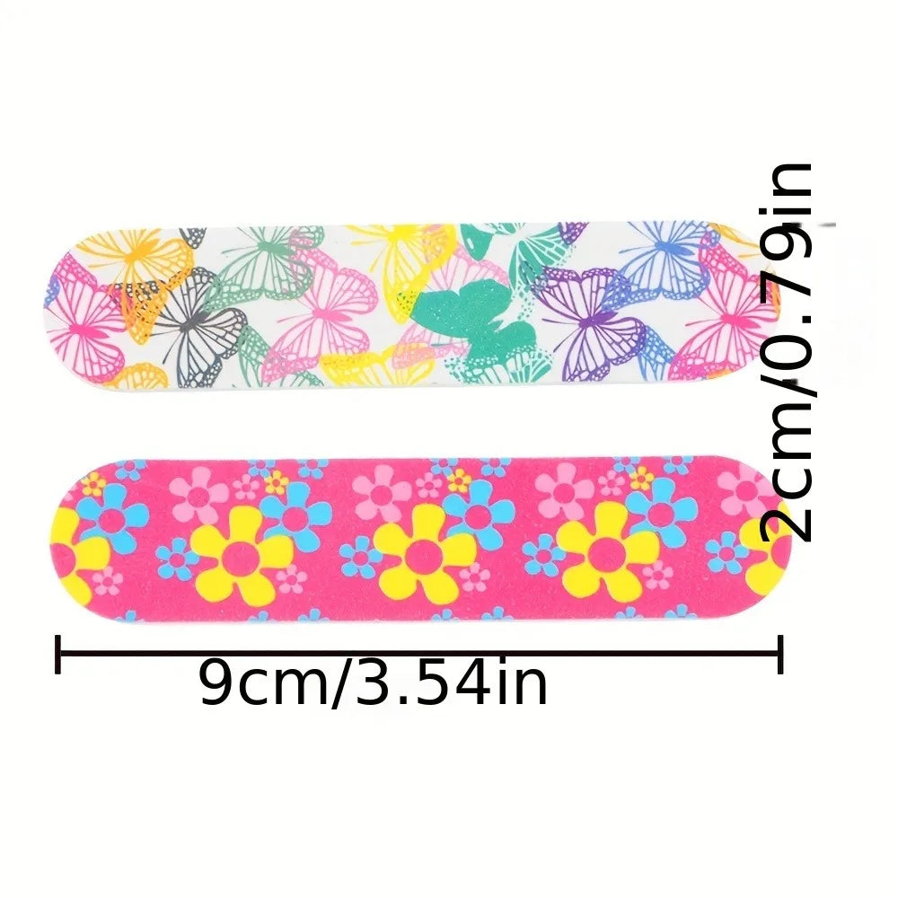5/10/25Pcs Set de Limas de Uñas Tropicales – "Manicura Tropical Hi'ilawe" 💅🌺🏝️🐠🦓🐆
