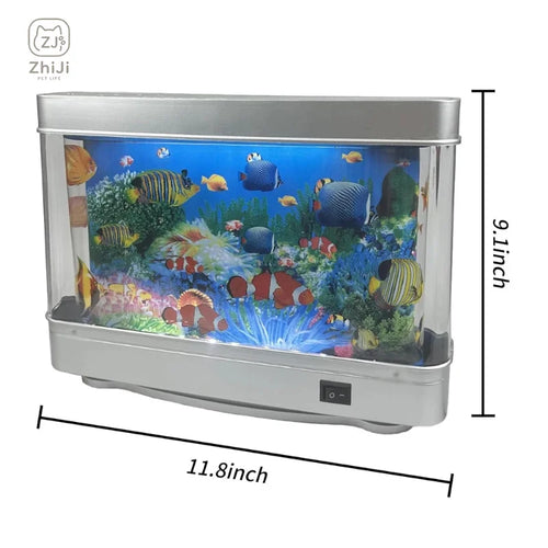 Artificial Tropical Fish Tank Lamps Aquarium Decor Virtual Ocean in Motion Night Light For Children Halloween Christmas Gift Toy