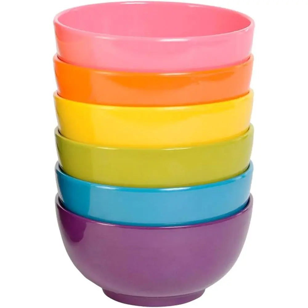 6-Piece Melamine Small Bowl Set, 10 oz, Multicolor, Shatterproof, Dishwasher Safe, BPA Free