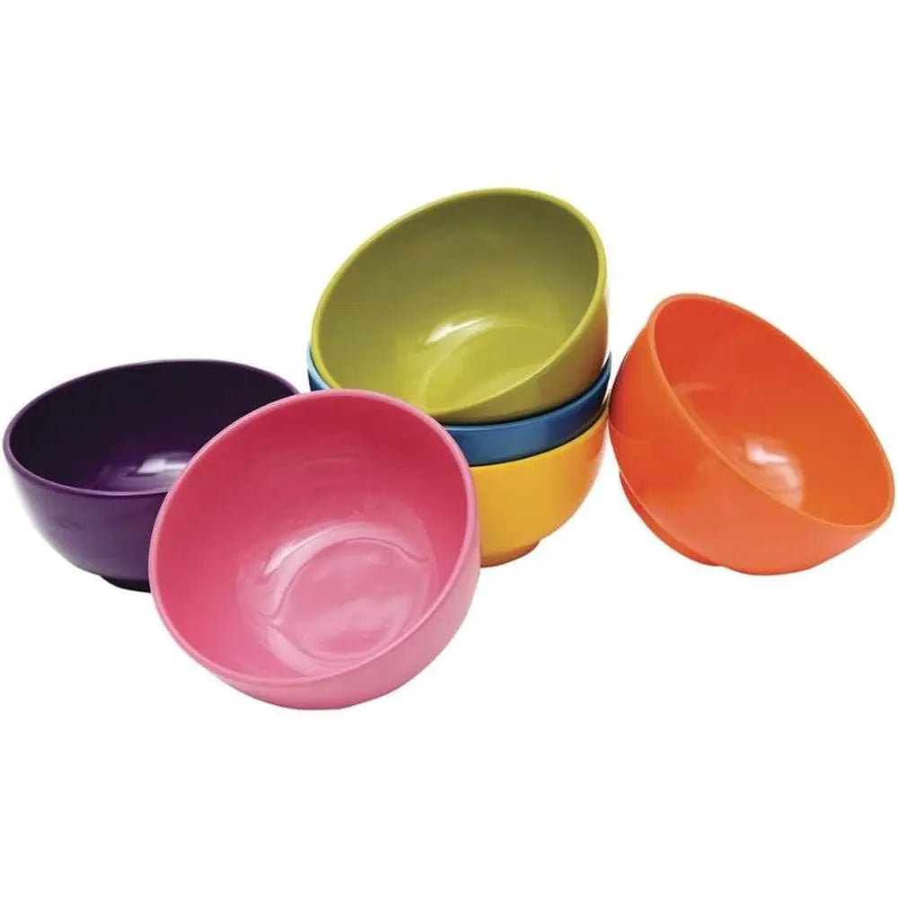 6-Piece Melamine Small Bowl Set, 10 oz, Multicolor, Shatterproof, Dishwasher Safe, BPA Free