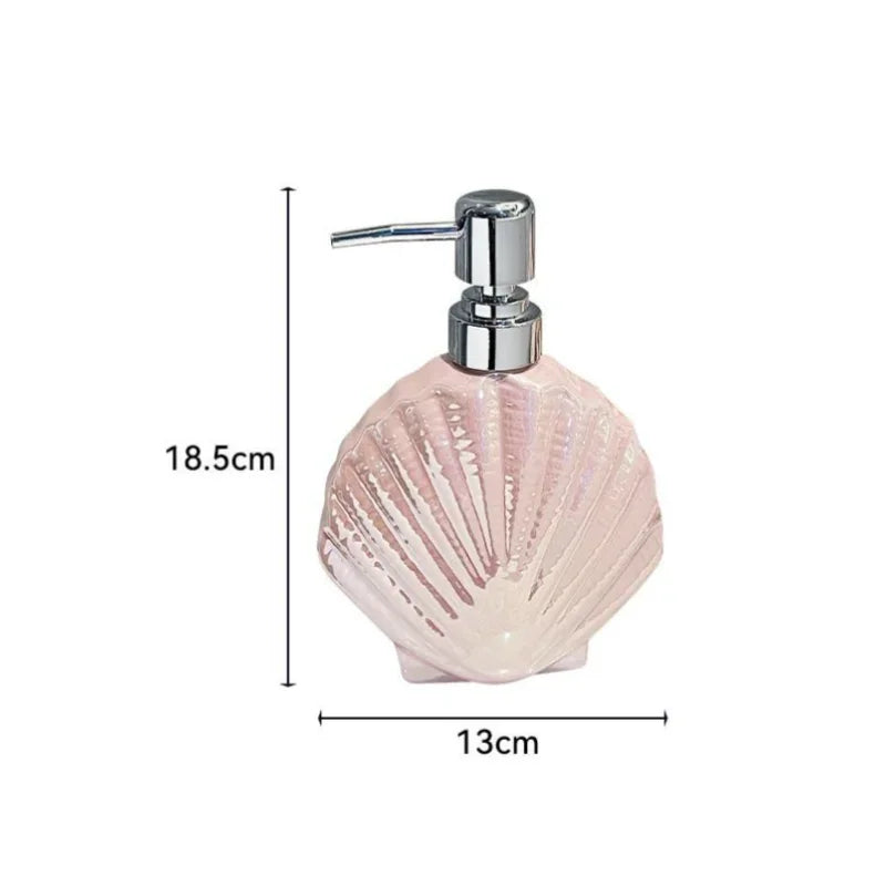 Ceramic Press Bottle Bathroom Storage Accessories Lotion Bottle Soap Dispenser Pink Shell Lustrous Mussel Sub-bottle
