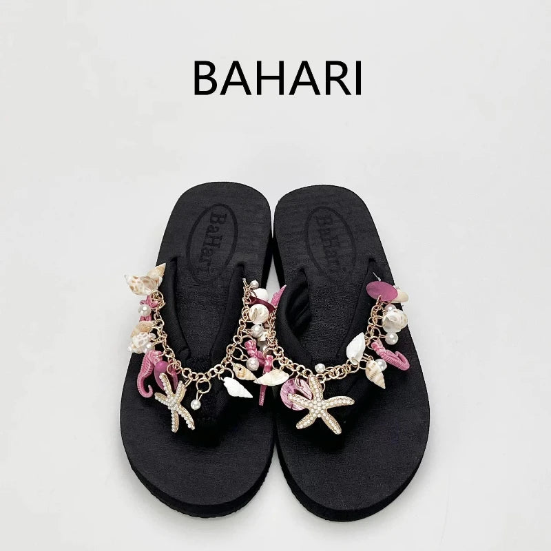 Women's Chanclas Playeras Joya – "Tesoros del Mar de Hi'ilawe" 🩴🦪🐚
