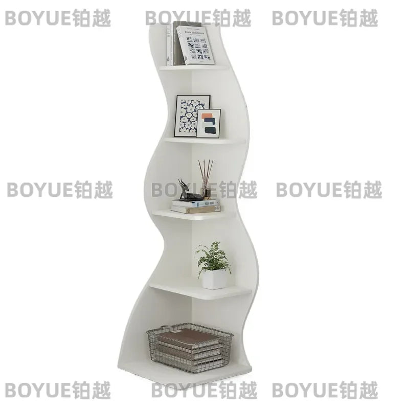 Tribesigns Corner Shelf, Modern 5-Tier Wall Corner Bookshelf, Stylish Corner Small Bookcase Storage Rack Plant Stand