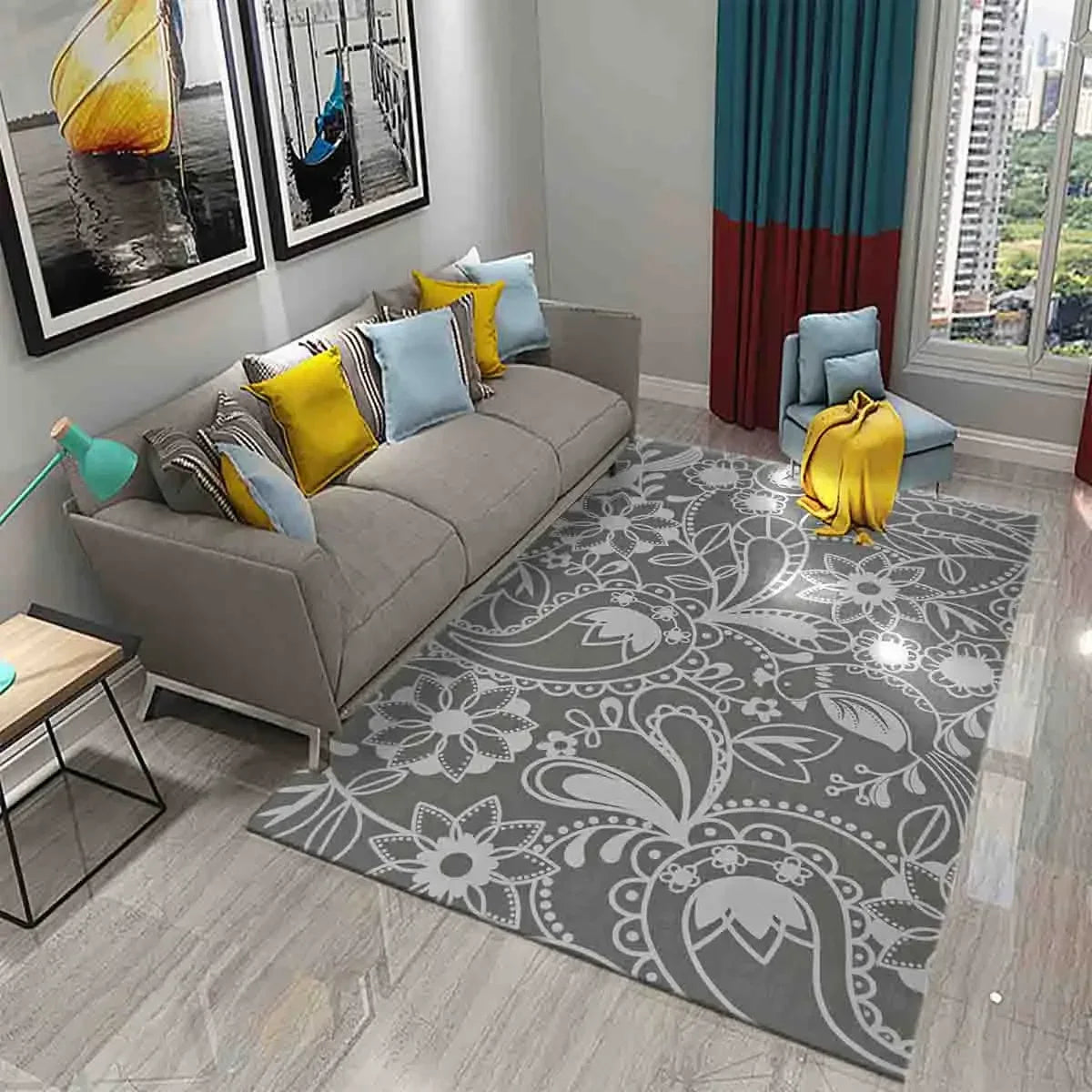 Paisley Flower Tree of Life Indian Culture Rugs for Living Room Bedroom Door Mats Decor Carpets Bathroom Kitchen Non Slip Rugs