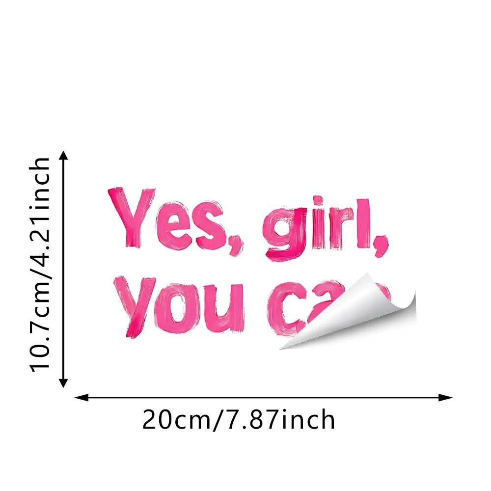Vinilo Motivacional para Espejo – "Yes, girl, you can" 💖✨ hi'ilawe girls 🐬